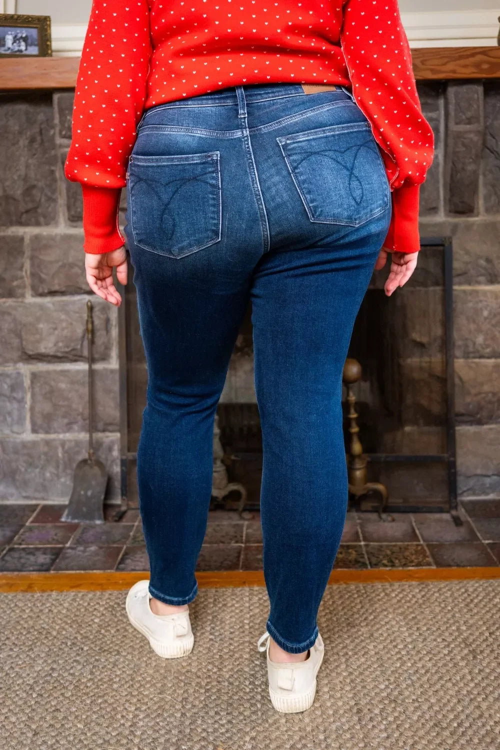 Judy Blue Thermohose, Röhrenschnitt, verwaschen, Große Größen