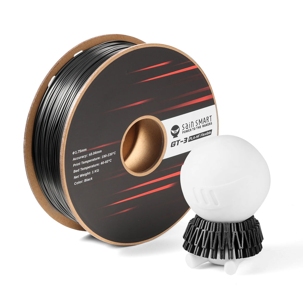 GT-3 Hochflexibles, fließfähiges PLA-Filament 1,75 mm, 1 kg, ±0,04 mm, Schwarz/Weiß