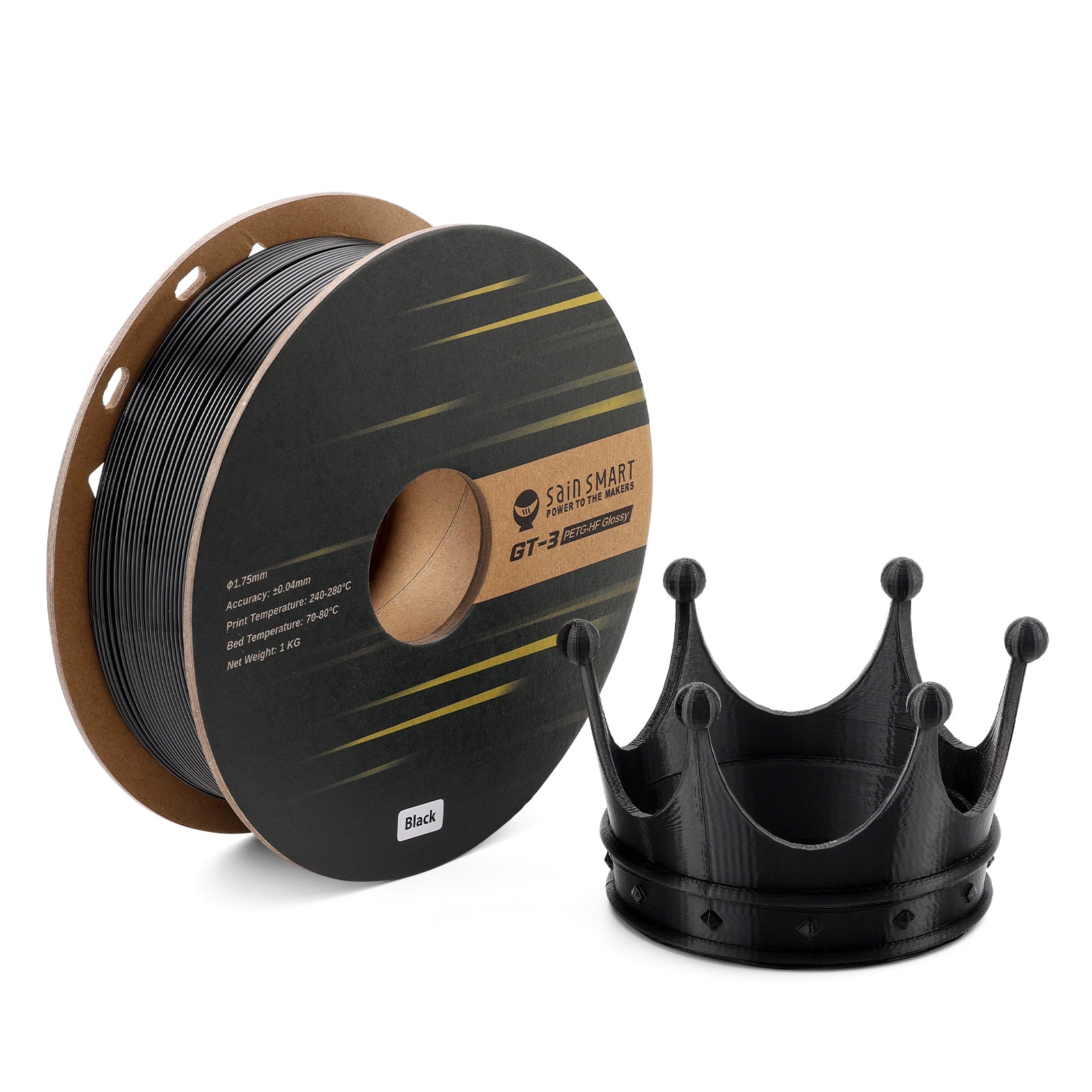 GT-3 High-Speed PETG Filament, glänzend, 1,75mm, +/-0,04mm, 1KG, Schwarz Weiß Transparent