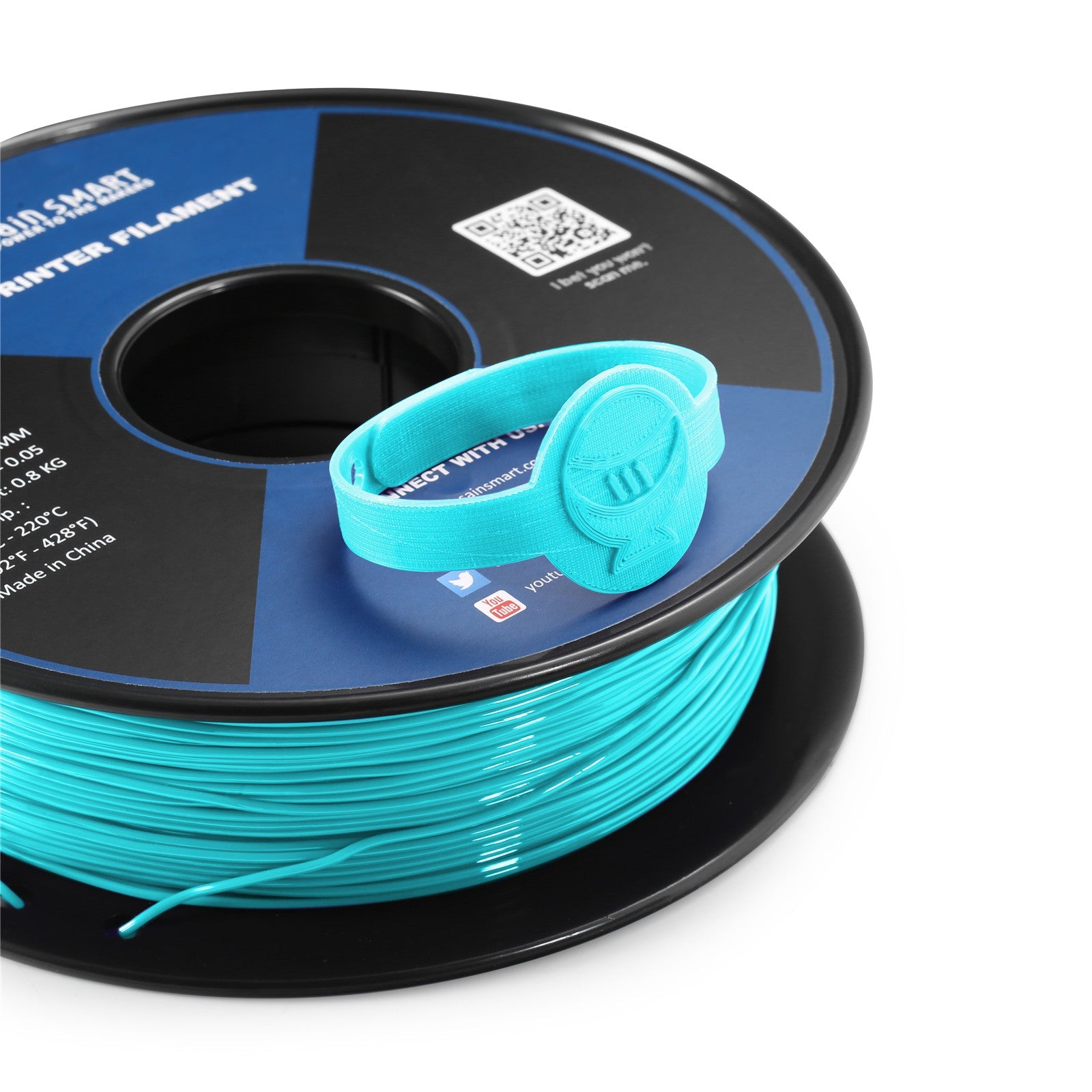 Neon Cyan, Cyberpunk Farb-TPU Filament 1.75mm 0.8kg/1.76lb