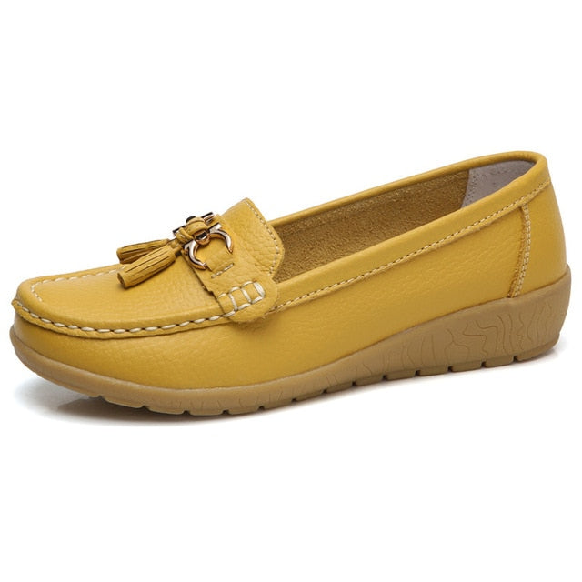 Frühlings-Ballerinas Damen Schuhe Loafer Echtes Leder Damen Ballerinas Slip-on Damen Loafer Damen Mokassinschuhe