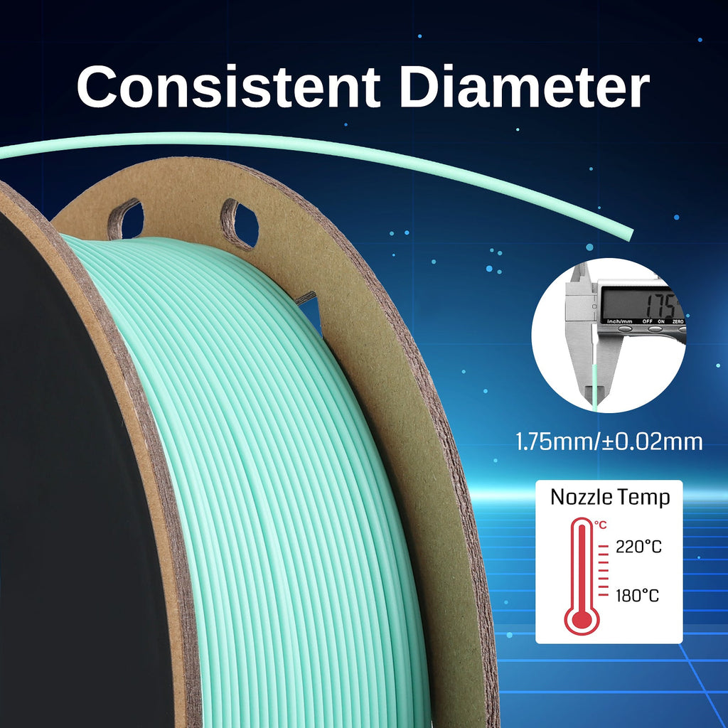 GT-3 High-Speed Mattes PLA Filament 1.75mm, 1KG, ±0.02mm, Schwarz/Weiß/Türkis/Mint/Rot/Grau