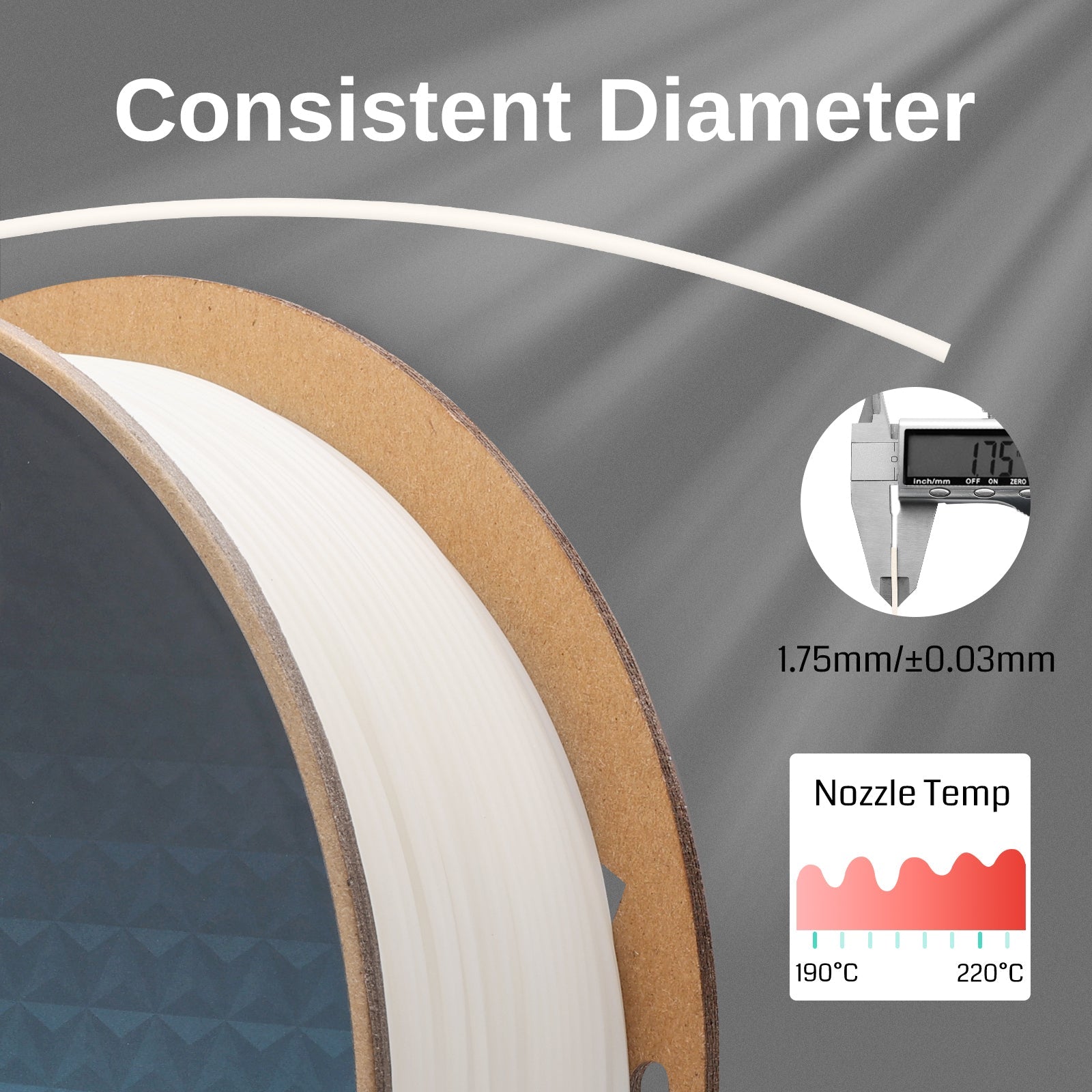 GT-3 Hochgeschwindigkeits-PLA-Lite Filament 1.75mm, 1KG, ±0.03mm, Schwarz/Weiß