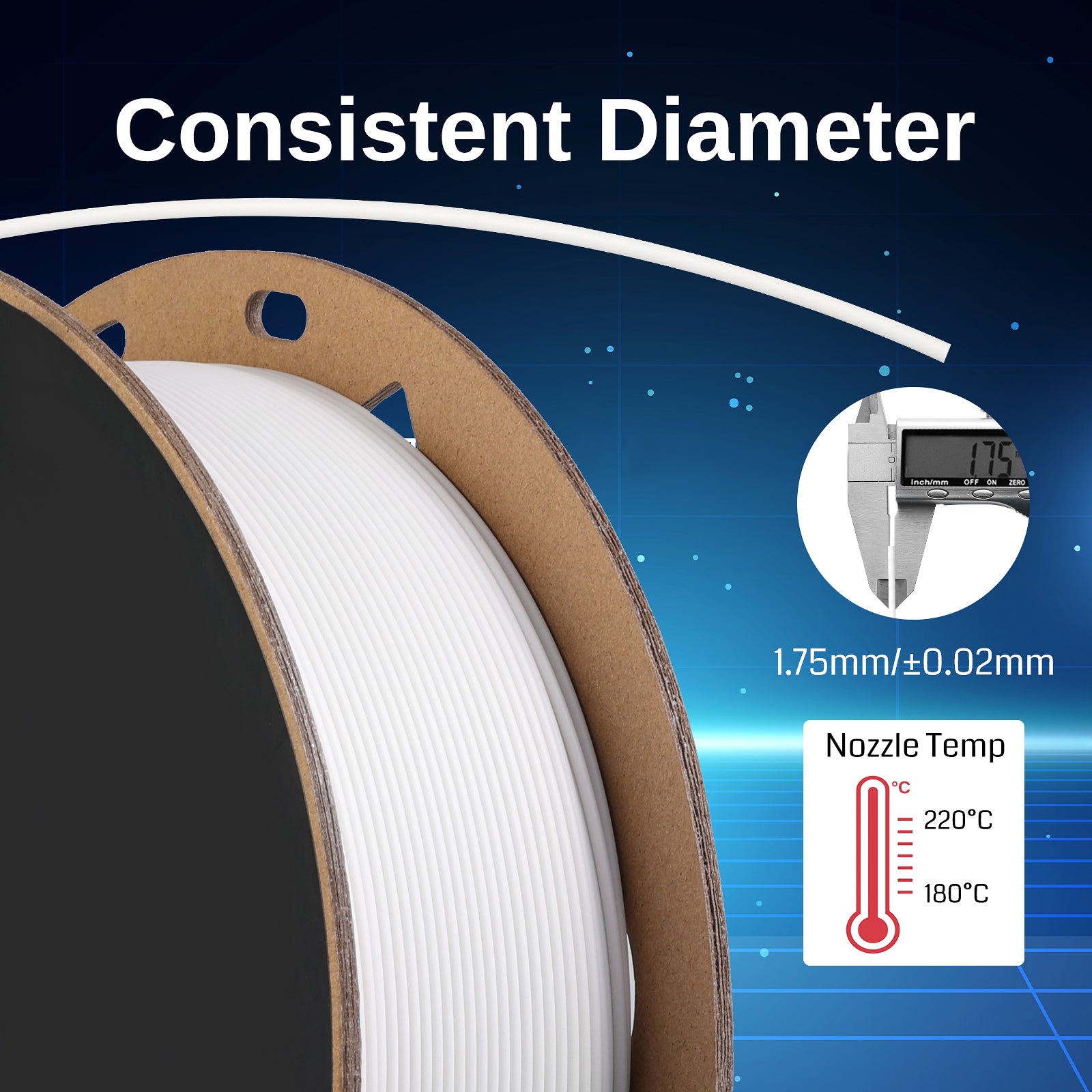 GT-3 High-Speed Mattes PLA Filament 1.75mm, 1KG, ±0.02mm, Schwarz/Weiß/Türkis/Mint/Rot/Grau