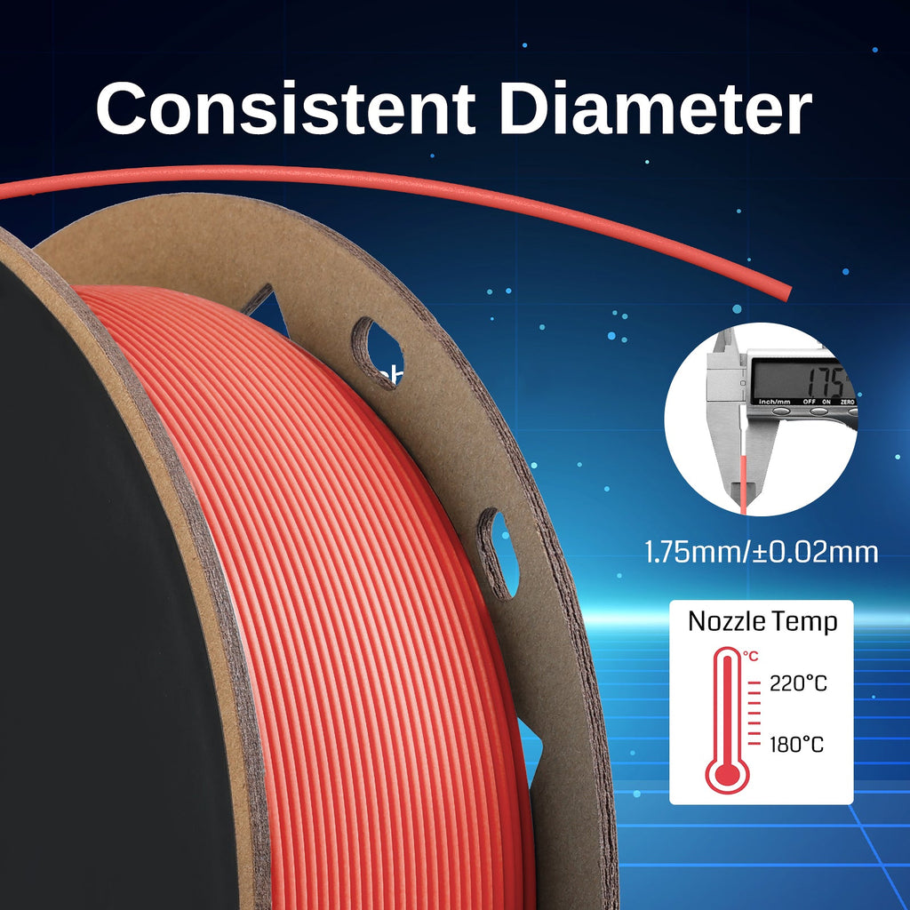 GT-3 High-Speed Mattes PLA Filament 1.75mm, 1KG, ±0.02mm, Schwarz/Weiß/Türkis/Mint/Rot/Grau