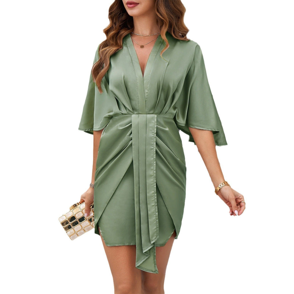 Robe taille unie élégante pour femme, collection printemps/été, style TikTok et Amazon