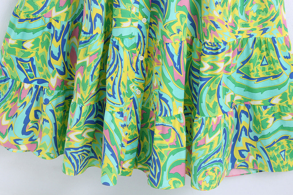 Nouvelle Robe Longue Imprimée à Manches Longues pour Femme (Printemps)