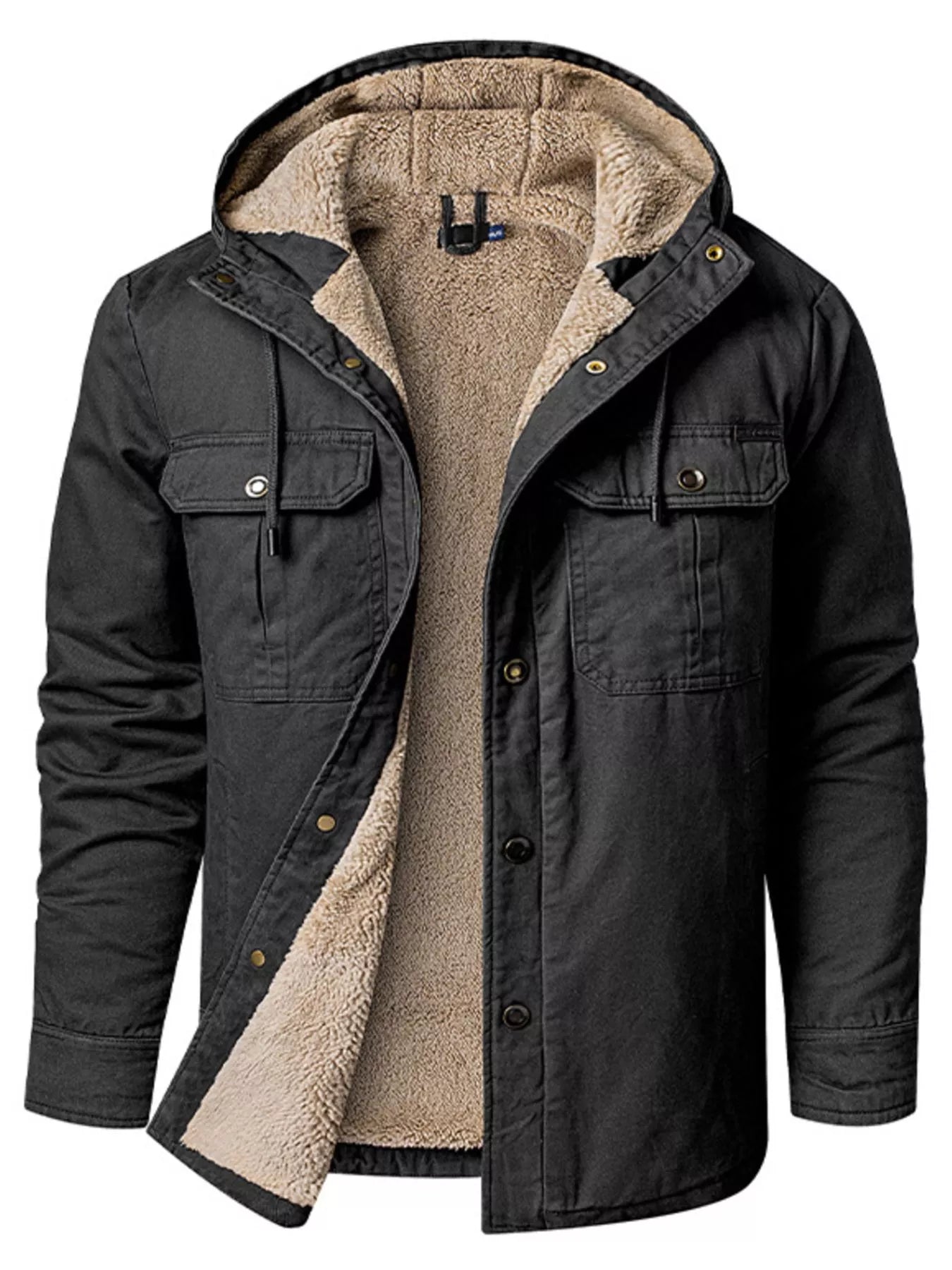 Veste à capuche doublée sherpa pour homme