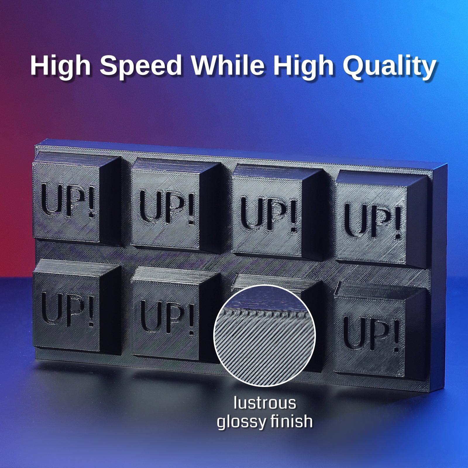 GT-3 High-Speed PETG Filament, glänzend, 1,75mm, +/-0,04mm, 1KG, Schwarz Weiß Transparent