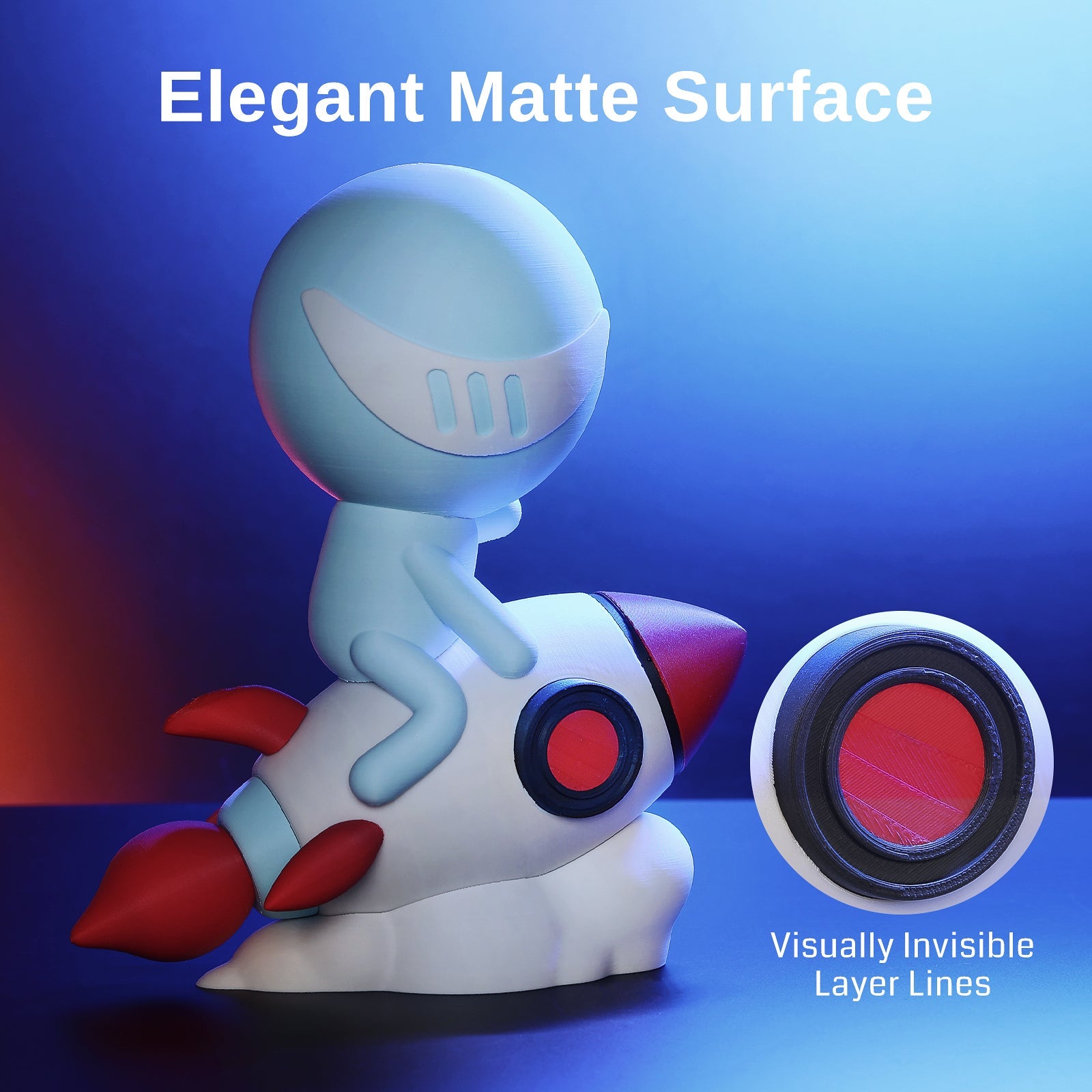 GT-3 High-Speed Mattes PLA Filament 1.75mm, 1KG, ±0.02mm, Schwarz/Weiß/Türkis/Mint/Rot/Grau