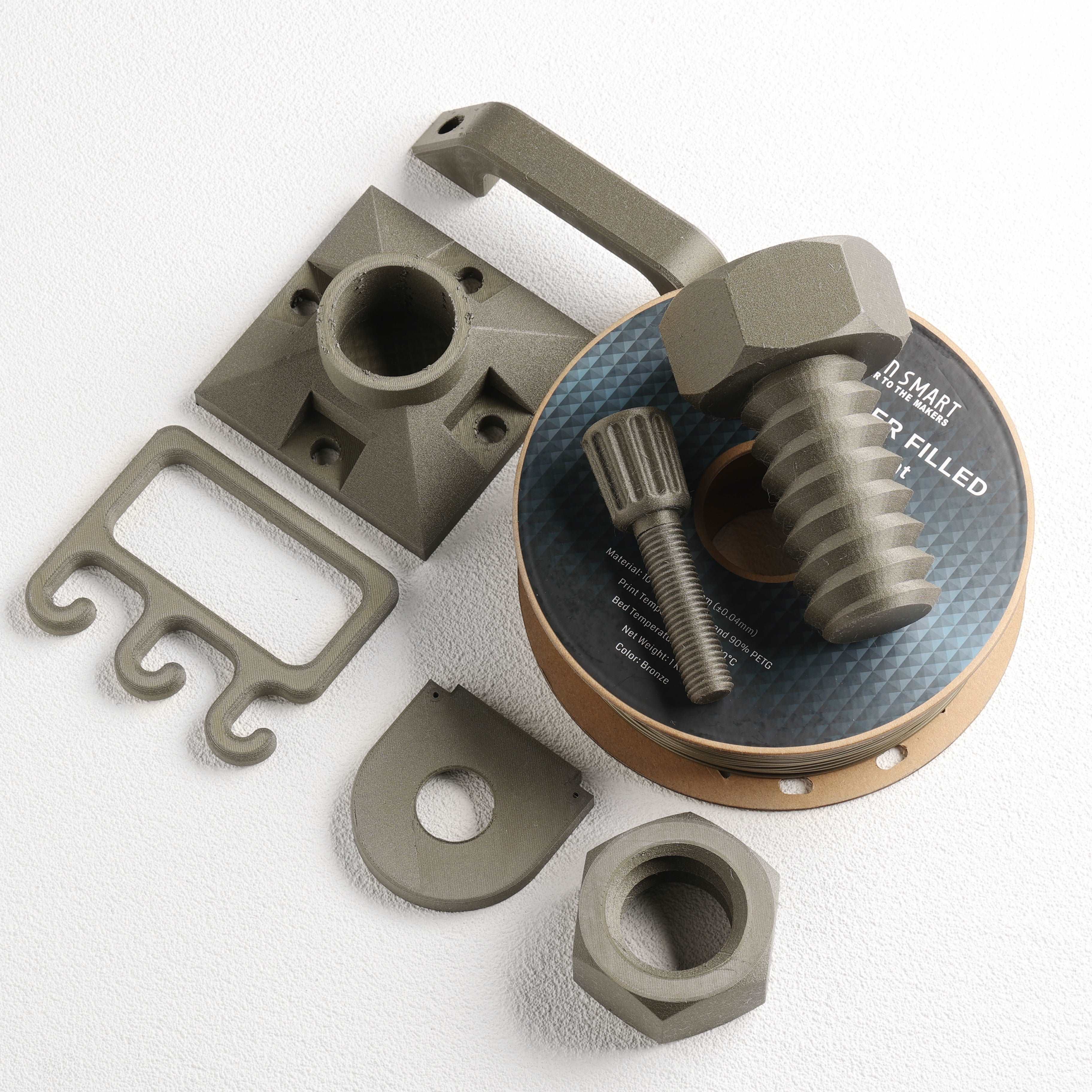 Schwarzes Bronze-Kohlefaser-PETG-Filament, 1,75 mm, Genauigkeit +/-0,04 mm, 1 kg (2,2 lbs)