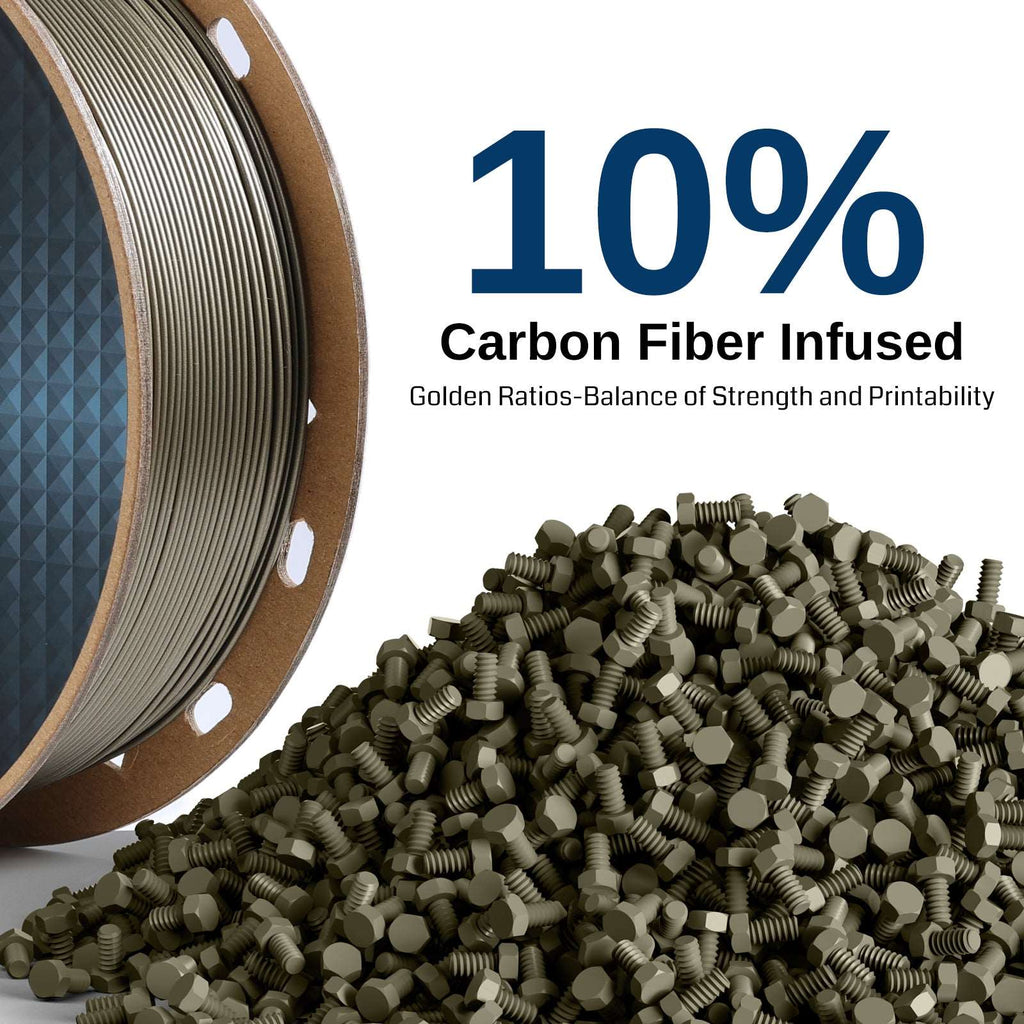Schwarzes Bronze-Kohlefaser-PETG-Filament, 1,75 mm, Genauigkeit +/-0,04 mm, 1 kg (2,2 lbs)