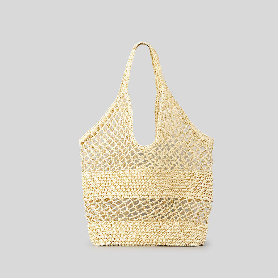 Handgestrickte Taschen Stricktaschen Retro-beliebte Hohlhandtasche mit großem Fassungsvermögen Damenhandtaschen