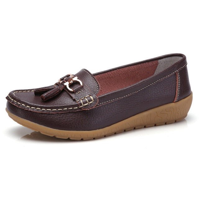 Frühlings-Ballerinas Damen Schuhe Loafer Echtes Leder Damen Ballerinas Slip-on Damen Loafer Damen Mokassinschuhe