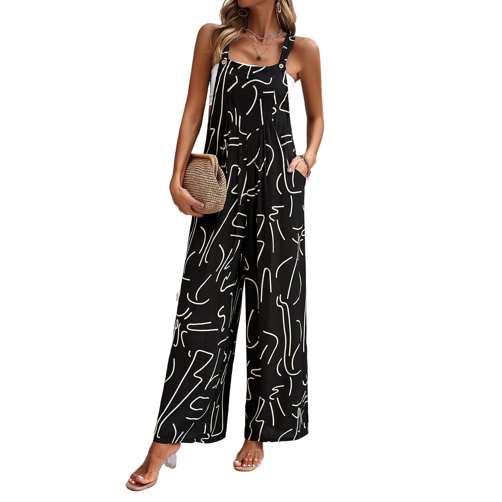 Europäische und amerikanische elegante bedruckte Jumpsuits für Damen für Frühling und Sommer