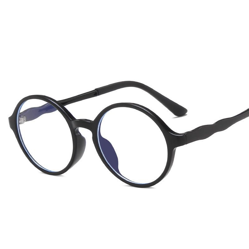 Neue runde Kinderbrille mit Blaulichtfilter, flacher Spiegel, Tr90 bunte Kinderbrille für Schüler