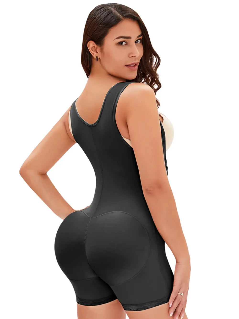 Full Size Side Zip Up Shapewear mit breiten Trägern