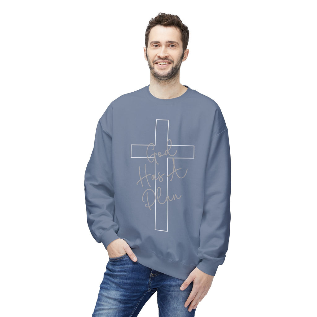 Gott hat einen Plan Rundhals-Sweatshirt – Jeremia 29:11 Christlicher Pullover