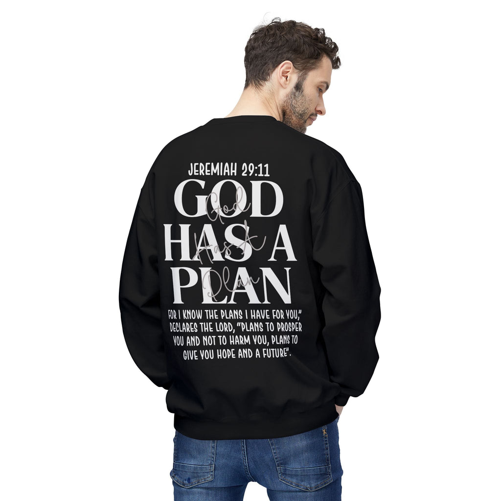 Gott hat einen Plan Rundhals-Sweatshirt – Jeremia 29:11 Christlicher Pullover