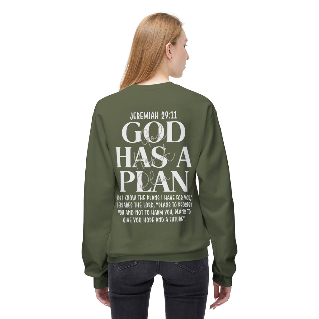 Gott hat einen Plan Rundhals-Sweatshirt – Jeremia 29:11 Christlicher Pullover