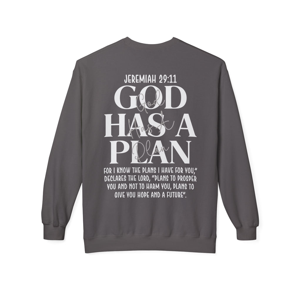Gott hat einen Plan Rundhals-Sweatshirt – Jeremia 29:11 Christlicher Pullover