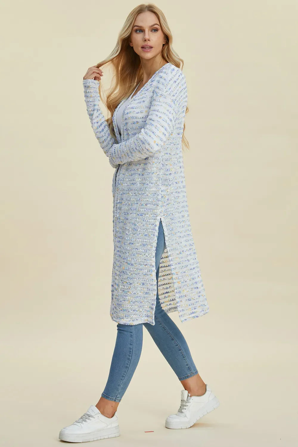 Cardigan long ouvert en maille Double Take