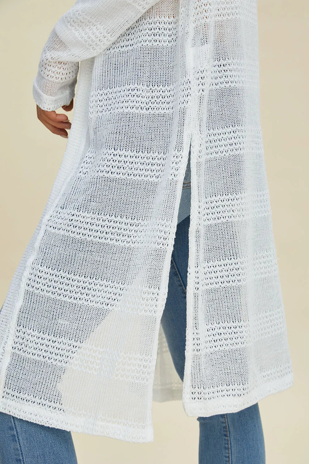 Cardigan long ouvert en maille Double Take