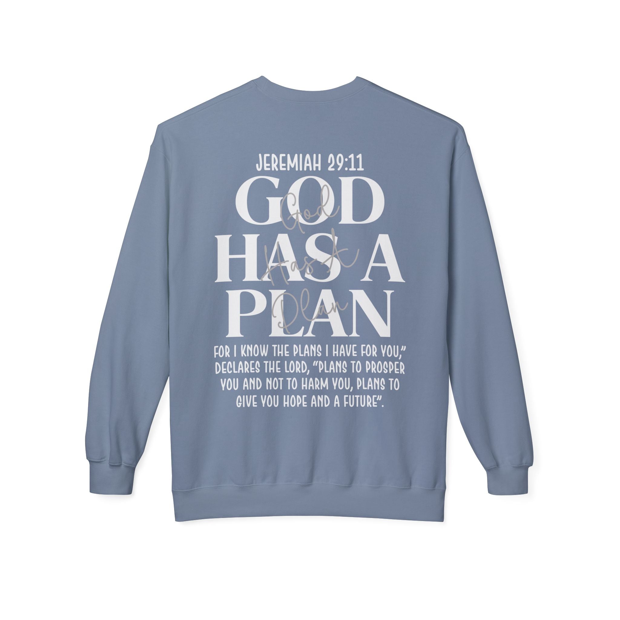 Gott hat einen Plan Rundhals-Sweatshirt – Jeremia 29:11 Christlicher Pullover
