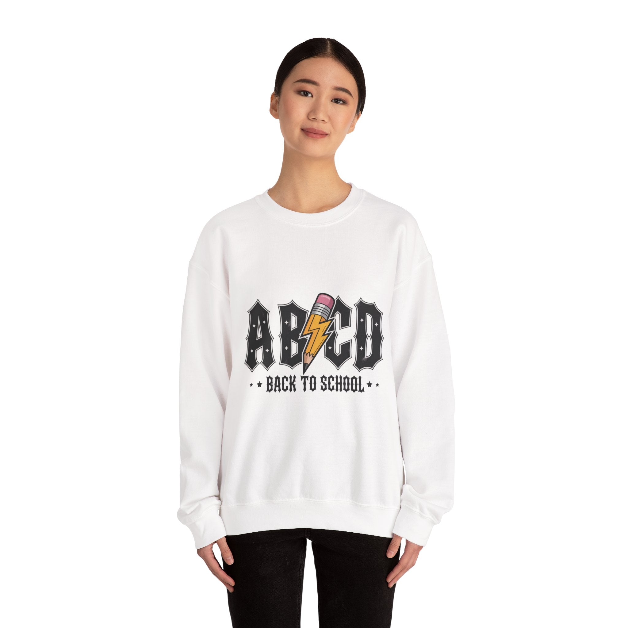 Back to School Rundhals-Sweatshirt, Unisex-Sweatshirt, Leichter Pullover, Schulkleidung, Lehrergeschenk, Trendige Mode