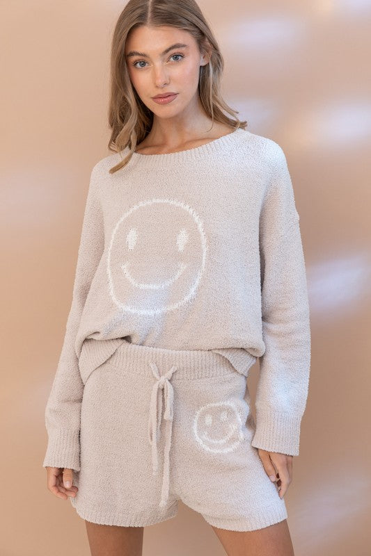 Kuscheliges Weiches Top mit Shorts Set