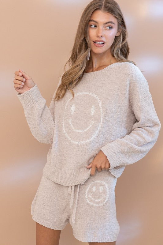 Kuscheliges Weiches Top mit Shorts Set