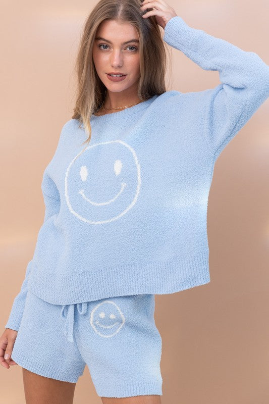 Kuscheliges Weiches Top mit Shorts Set
