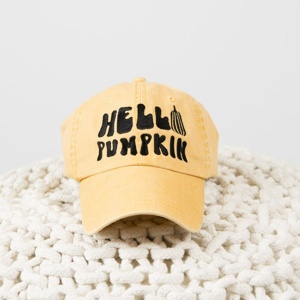 Casquette en toile brodée "Hello Pumpkin"