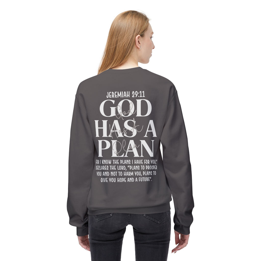 Gott hat einen Plan Rundhals-Sweatshirt – Jeremia 29:11 Christlicher Pullover