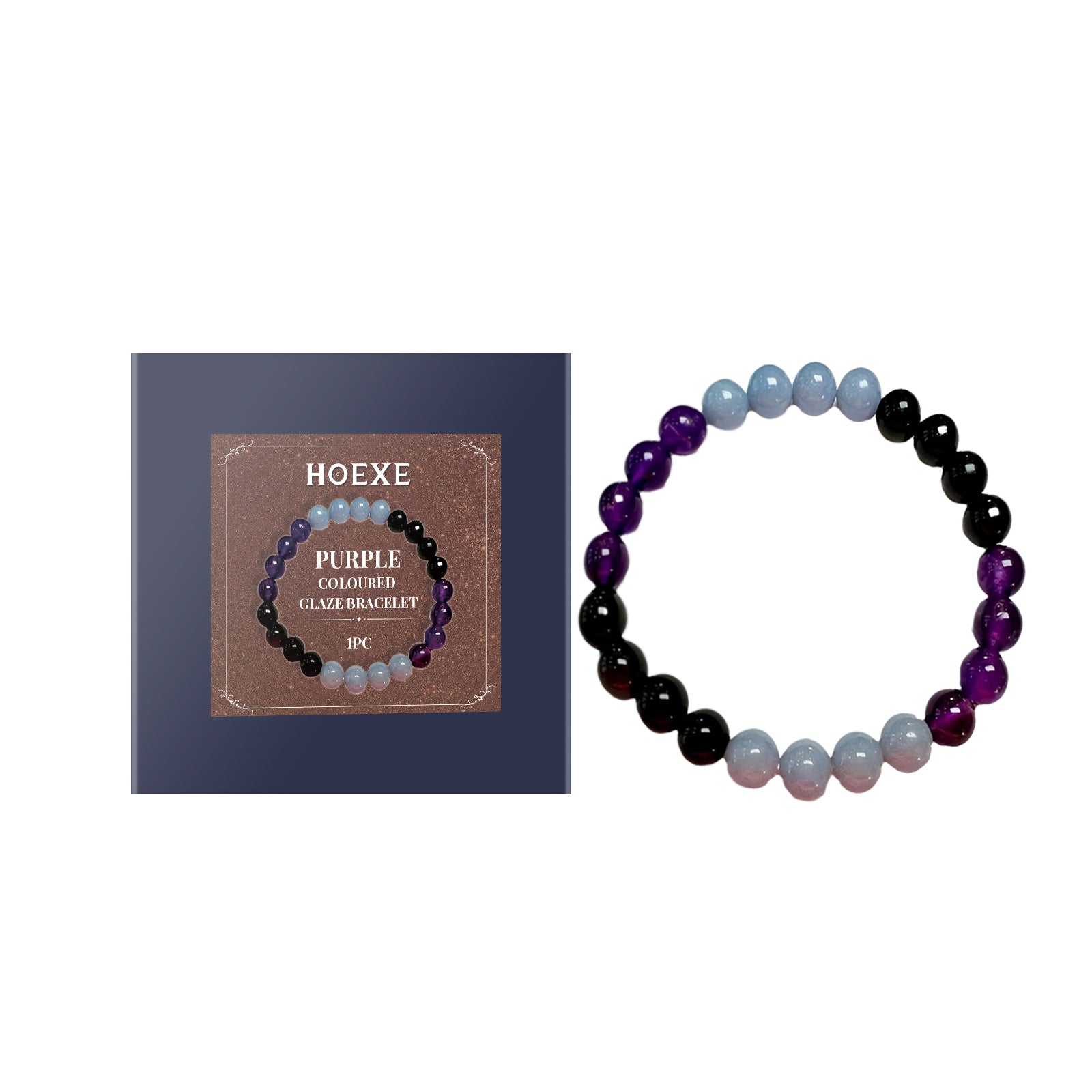 Lila Glasarmband, Glaskristall Persönlichkeit Mode Dekorative Kleidung Accessoires Handgefertigtes Perlenarmband