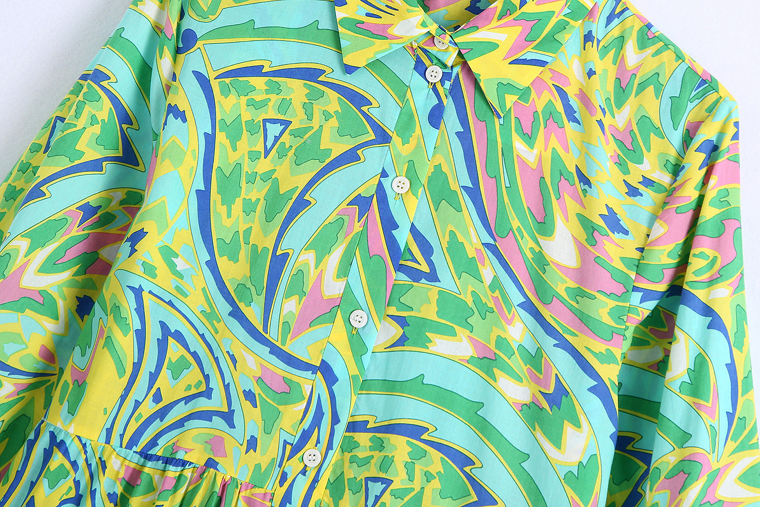Nouvelle Robe Longue Imprimée à Manches Longues pour Femme (Printemps)