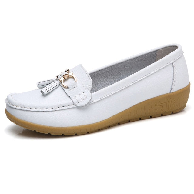 Frühlings-Ballerinas Damen Schuhe Loafer Echtes Leder Damen Ballerinas Slip-on Damen Loafer Damen Mokassinschuhe