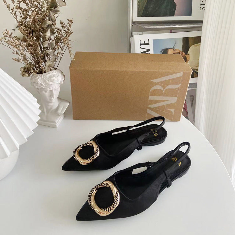 Flache Schuhe Perlen Espadrilles für Damen Lässige Slingback Strassschuhe Damen Frühling Sommer Damen Halbschuhe mit niedrigem Absatz