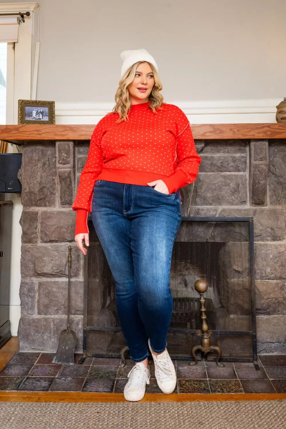 Judy Blue Thermohose, Röhrenschnitt, verwaschen, Große Größen