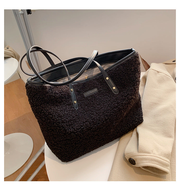 Damenhandtaschen Neue Lammleder-Taschen Achsel-Umhängetaschen Mode Große Kapazität Tragetaschen Handtaschen