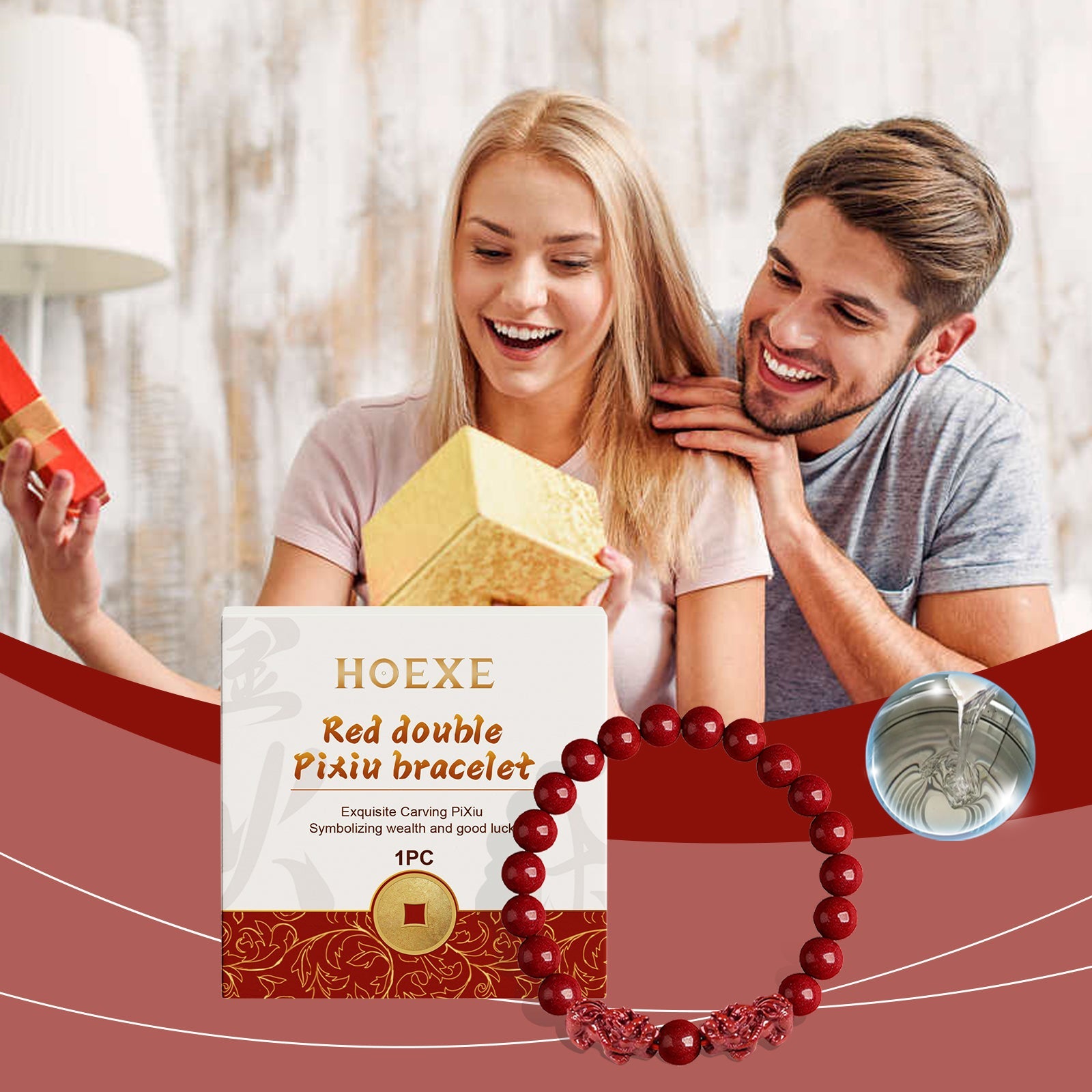 Rotes Doppel-Pixiu-Handstrang-Armband, Design-Sinn, Männer und Frauen universell, Paar-Hand-Ornamente, tragbare Alltagsgeschenke