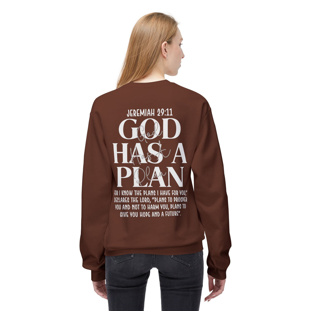 Gott hat einen Plan Rundhals-Sweatshirt – Jeremia 29:11 Christlicher Pullover