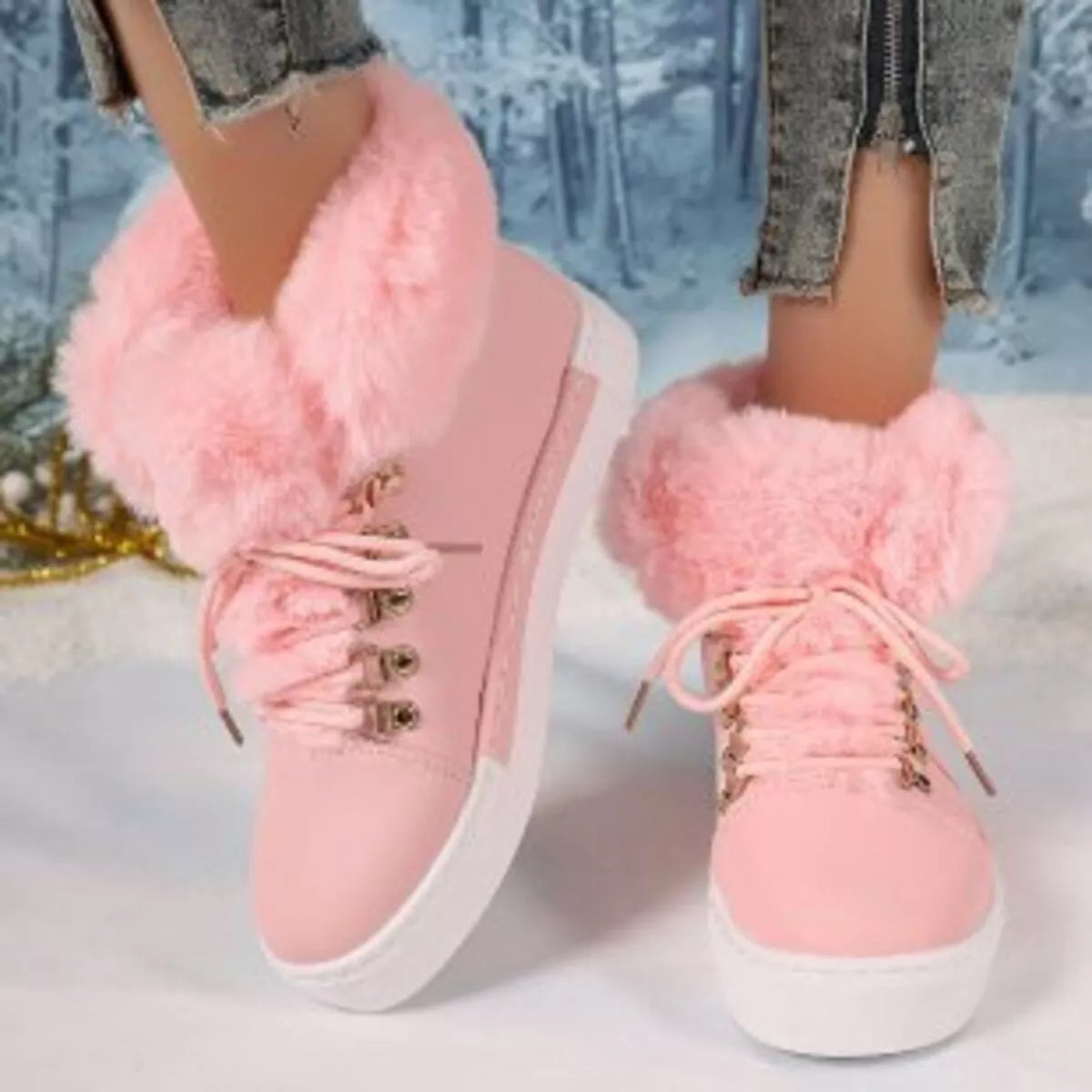 Round Toe Platform Boots