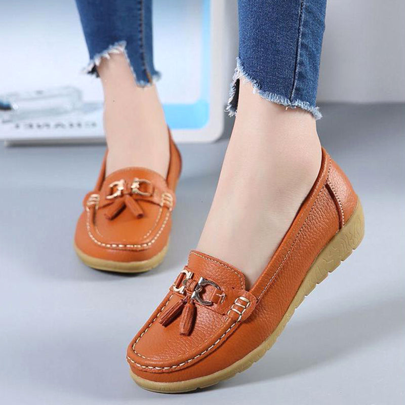Frühlings-Ballerinas Damen Schuhe Loafer Echtes Leder Damen Ballerinas Slip-on Damen Loafer Damen Mokassinschuhe