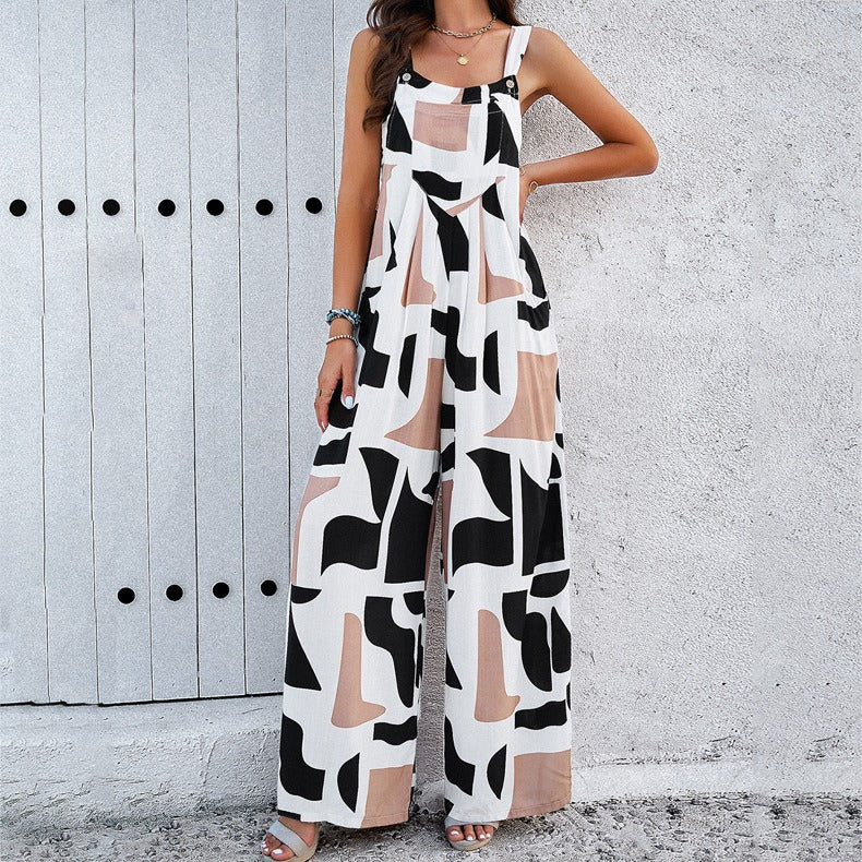 Europäische und amerikanische elegante bedruckte Jumpsuits für Damen für Frühling und Sommer