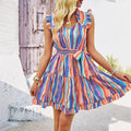 Europäisches und amerikanisches Shein Damen Elegant bedrucktes Kleid für Frühling und Sommer