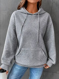 Texturierter Kangaroo-Taschen-Kapuzenpullover in großen Größen