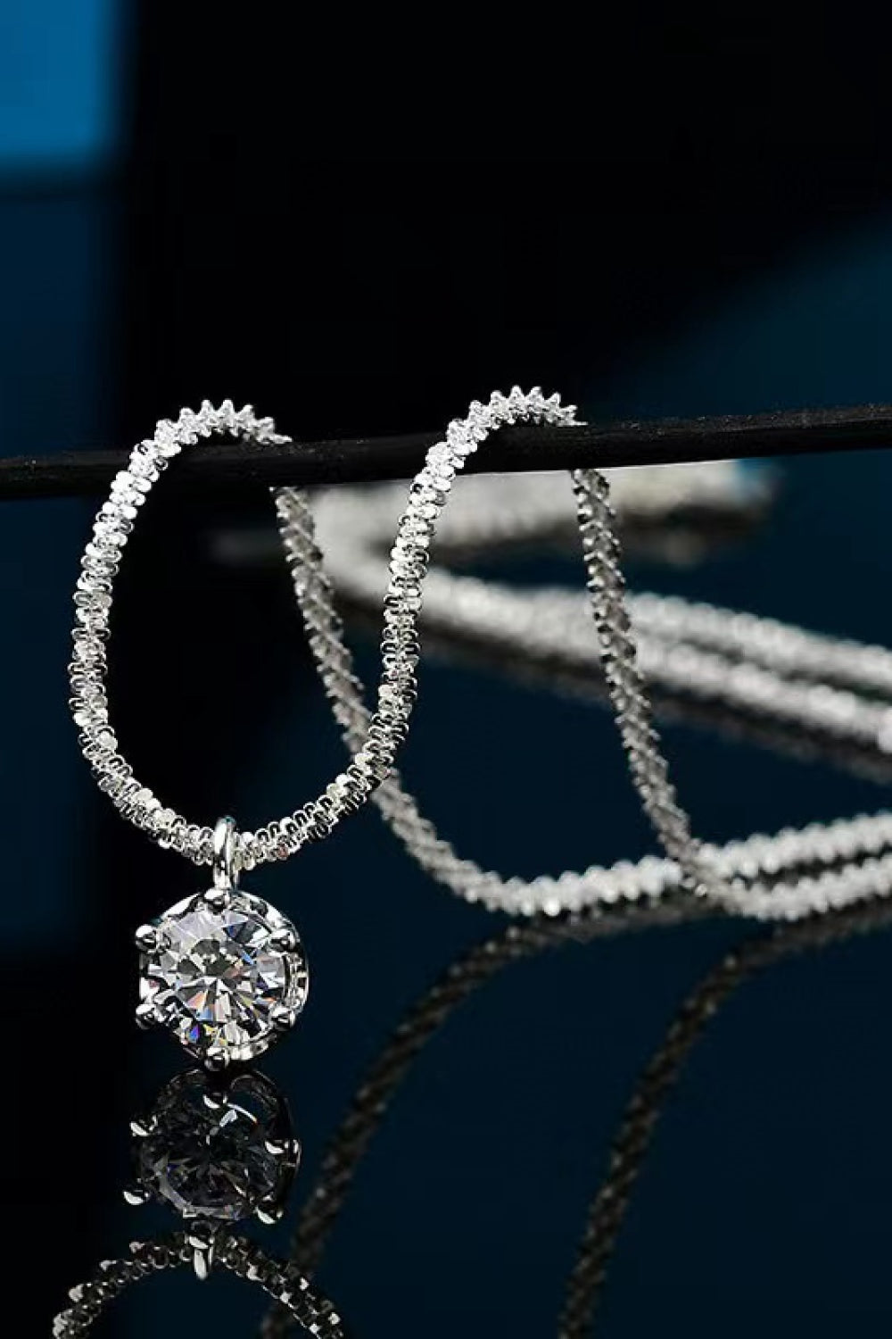 1 Karat Moissanit Halskette aus 925er Sterlingsilber