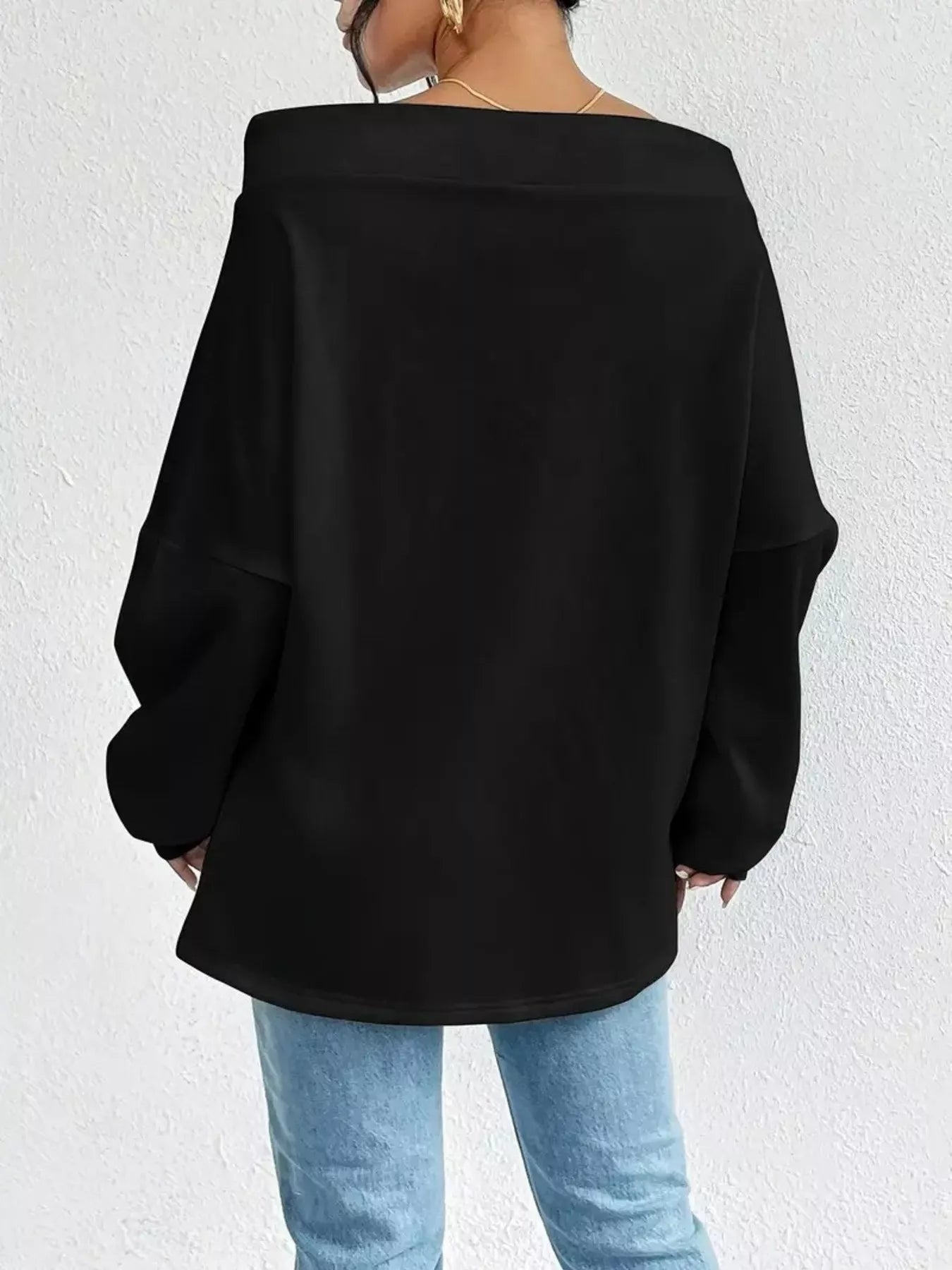 Off-Shoulder-Sweatshirt mit Tunnelzug