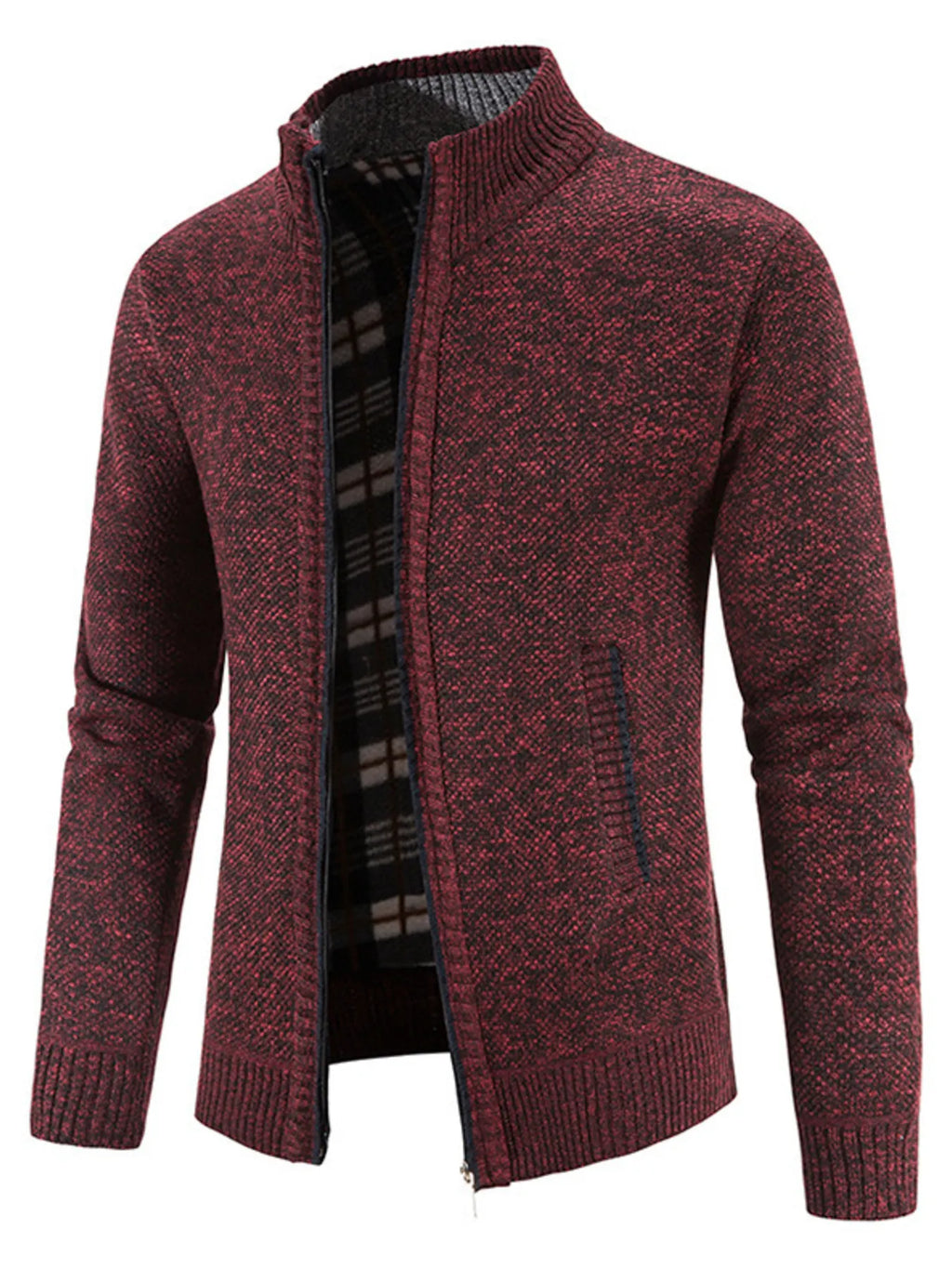 Herren Strickjacke mit Reißverschluss, Übergröße, Langarm